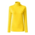 thumbnail image 5 of Lumtrix Women's Turtleneck Long Sleeve Shirts Slim Fitted Lightweight Casual Tops Fashion Underwear Yellow 2XL, 5 of 5