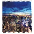 thumbnail image 3 of Ambesonne City Shower Curtain, Buildings Midtown at Dusk, 69"Wx70"L, Tan Navy Blue Aqua, 3 of 3