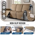 thumbnail image 3 of 100% Waterproof Recliner Sofa Cover-Non Slip Split Couch Covers for Reclining Couches with Elastic Straps,Couch Covers for 3 Cushion Couch Sofa Pet Friendly(Camel, 3 Seater), 3 of 13