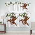 thumbnail image 5 of Monkey Animal Curtain Valances Set Vine Monkeys Cartoon Decoration Kitchen Curtains 36&nbsp;inch Length Rod Pocket Valance and Tiers 3 Piece Set Small Bedroom Bathroom Laundry Decor, 5 of 9