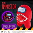 thumbnail image 4 of Among Us Plush Red Impostor Teeth Tongue Sticking Out 7" Character Doll PMI International, 4 of 7