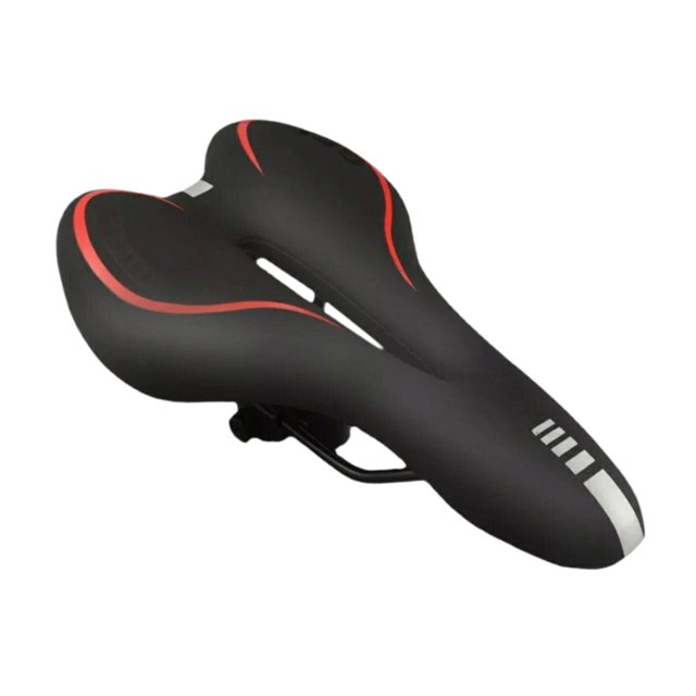 Asiento de bicicleta cómodo, cómodo sillín de bicicleta de Gel, repuesto suave acolchado con absorción de golpes, resistente al agua para bicicleta de Rojo