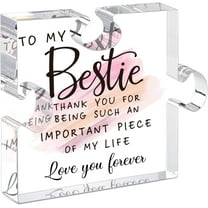 IZEYNO Bestie Gifts for Women, 3.9 x 3.2 Inch Acrylic Puzzle Plaque Decorations for Best Friend Birthday