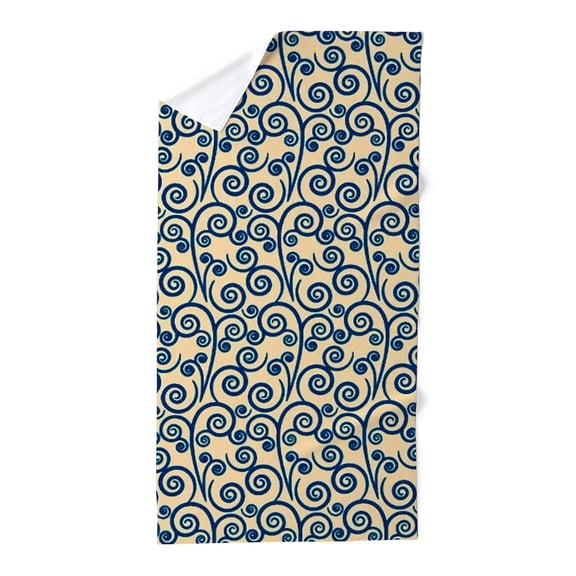 CafePress - Blue And Tan Curls - Large Beach Towel, Soft 30"x60" Towel with Unique Design