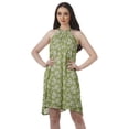 thumbnail image 1 of Moomaya Halter Neck Plus Size Tunic Rayon Sleeveless Tank Top Mini T-Shirt Dress, 1 of 4