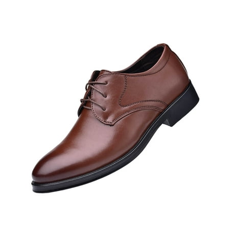 

Frontwalk Men Brogues Wingtips Dress Shoes Lace Up Oxfords Wedding Fashion Leather Shoe Mens Business Flats Brown 8
