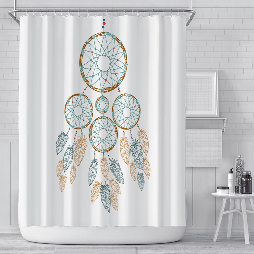 Pretty Butterfly Circle 3D Shower Curtain Polyester Bathroom Decor  Waterproof 