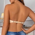 thumbnail image 5 of Mokibras Strapless Bra, Womens Strapless Front Closure Bra Wireless Push up Padded Non Slip Tube Jelly Bra with Detachable Shoulder Straps, 5 of 7