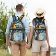 thumbnail image 6 of Lsque Whimsical Treehouse Painting Pattern Canvas Daypack, Durable Backpack, High-quality Versatile Backpack,Vintage Compact Backpack-Medium, 6 of 6
