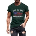 thumbnail image 3 of 250 Anniversary Usa Shirt Patriotic Graphic T Shirt Print Short Sleeve Independence Day 250Th Mens Graphic Tees Dark Green S, 3 of 6