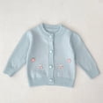 thumbnail image 4 of Mercatoo Newborn Baby Girls Cardigan Sweater Knit Embroidered Crewneck Shirt Infant Cute Buttons Breathable Long Sleeve Tops, 4 of 9