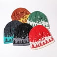 thumbnail image 3 of LIZENG Clearance Women’s Christmas Deer Knitted Hat Cozy Plush-Lined Thickened Winter Beanie with Snowflake Pattern Warm Woolen Holiday Cap for Autumn and Winter Stylish Double-Layer Ribbed Knit H, 3 of 3
