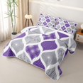 thumbnail image 3 of Homewish Purple Boho Spiral Quilt Full,Abstract Geometric Full Bedspread Sets,3 Pieces, 3 of 7