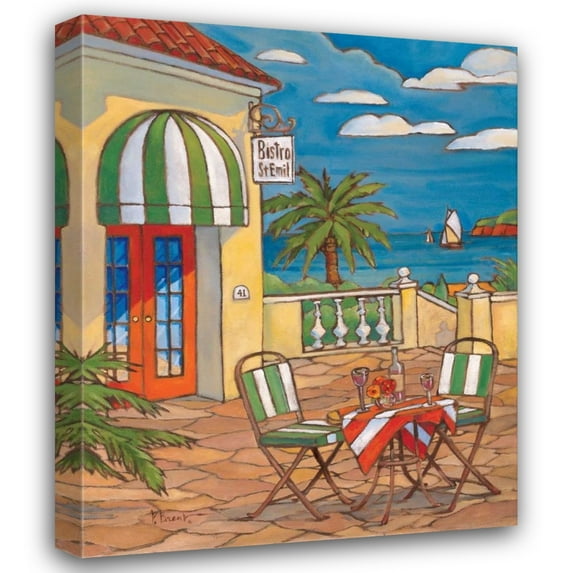 Paul Brent 28x34 Gallery Wrapped Canvas Wall Art Titled - Bistro St. Emil