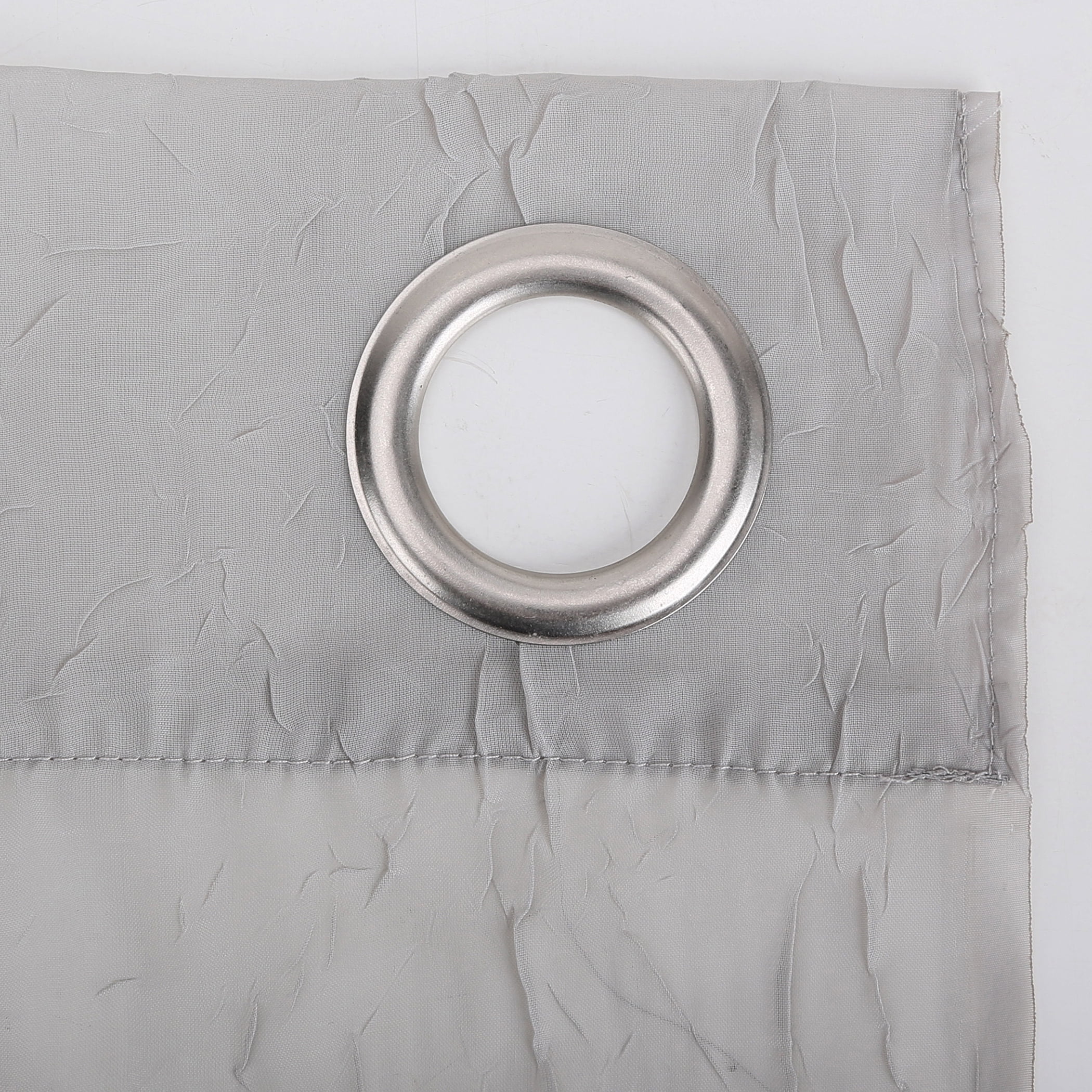 No. 918 Erica Crushed Sheer Voile Grommet Curtain Panel, 51"x63", Silver