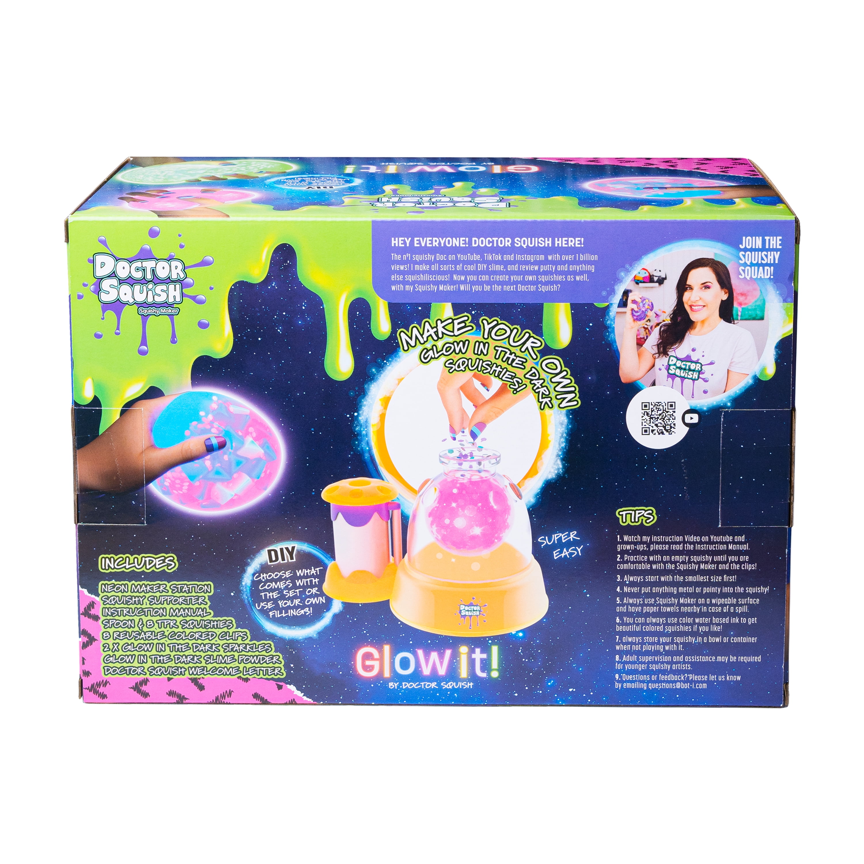 Doctor Squish Squishy Maker Station, Glow It! Neon Edition, Squish Slime Maker