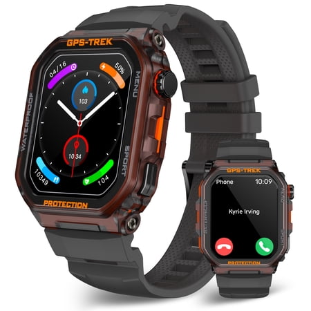 Cyberdyer Men's Smart Watch with GPS, 100+ Sports Modes, 1.75" HD Screen, 15-Day Standby, Bluetooth Calling, IP68 Waterproof for iPhone & Android