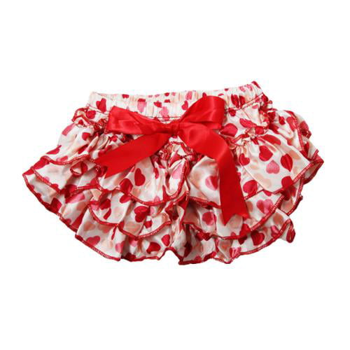 BABY GIRLS SATIN BOW FRILLY KNICKERS BLOOMERS 
