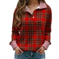 thumbnail image 6 of IWRICH Women's Christmas Tree Henley Collar Button up Sweatshirts Strip Boho Tops Xmas Long Sleeve Fall Pullovers Tops L, 6 of 7