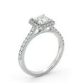 thumbnail image 2 of Spot Jewel 2 Ct Princess Cut Solitaire Diamond Ring – 14K White Gold Plated Halo Engagement Ring with Multiple Accents – Eternity Band Style – Ideal Jewelry Gift for Women, 2 of 4