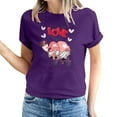 thumbnail image 2 of Fesfesfes Gym Shirts Women's Valentine's Day Love Printed Short Sleeved T-shirt Top Short Sleeved Round Neck Top/Shirt Women Essentials 2XL(US:12), 2 of 6