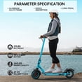 thumbnail image 3 of VIPQV 8.5" Electric Scooter for Adult, Folding Electric Scooter with 350W Motor, 21 MPH Max Speed, 25 Miles Long-Range and Deck Lights, Blue, 3 of 6