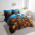 thumbnail image 3 of Homewish Futuristic Cubes 7-Piece Twin Bedding Sets For Children Teens Adults,Geometric Plaid Grid Bedding Comforter Set,Abstract Vintage Aesthetic Breathable Sheet Sets,Ultra Soft Home Decor, 3 of 8