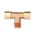 thumbnail image 2 of WYNNsky 1/4" NPT Brass Tee Pipe Fitting, T Shape Connectors, 3-Way 1/4" Tee Intersection Brass Fitting, 2 of 6