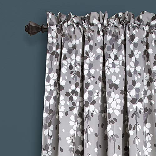 Lush Decor Weeping Flowers Room Darkening Window Panel Curtain Set