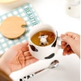 thumbnail image 3 of BigNoseDeer - Taza de cer&aacute;mica con vaca 3D en el interior, taza de caf&eacute; con estampado de vaca, lindas tazas con tapa y cuchara, cosas lindas, regalos de cumplea&ntilde;os, re, 3 of 9