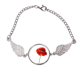 thumbnail image 1 of Simplicidad flor roja Pintura arte Corn poppy Pulsera pulsera pulsera alas de ángel pulsera, 1 of 3