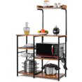 thumbnail image 1 of Costway 4-Tier Vintage Kitchen Baker's Rack Utility Microwave Stand w/ Basket & 5 Hooks, 1 of 10
