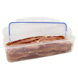 Bacon Container for Refrigerator, 304 Stainless Steel Airtight Deli Meat  Storage 313109679610