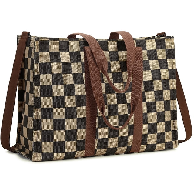 Bolsa de lona BTOOP para ordenador portátil con celosía para mujer de 15.6 pulgadas, color caqui