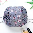 thumbnail image 1 of Women Drawstring Cosmetic Bag Travel Storage Makeup Bag Organizer Foldable Make Up Pouch Portable Waterproof Toiletry Case Grey-Rose, 1 of 6