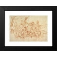 thumbnail image 2 of Giovanni Benedetto Castiglione 14x11 Black Modern Framed Museum Art Print Titled - Pastoral Journey with Flocks and Herds at a Stream (1660-64), 2 of 5