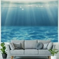 thumbnail image 4 of Autua Underwater World Wall Tapestry - Deep Blue Ocean Sunlight Gravelly Bottom Scene for Bedroom Living Room Decor - Undersea Aquarium Fish Tank Art  40x60inch, 4 of 6