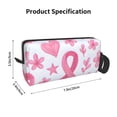 thumbnail image 2 of Portable Storage Bag 7.9×3.5×2.4in Simple Design Convenient Storage And Finishing Bag Light Body Can Be Used As A Cosmetic Bag Storage Bag Artistic Pink Ribbon Pattern With Sketched Elements, 2 of 8