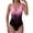 Pink, variant on Women's One Piece Swimsuits Gradient Bathing Suits with Crystal Clear RhinestonesAthletic Modest Swimwear