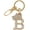 Gold-B, variant on Rhinestone Stud Initial Letter charm Keychain in Gold Tone