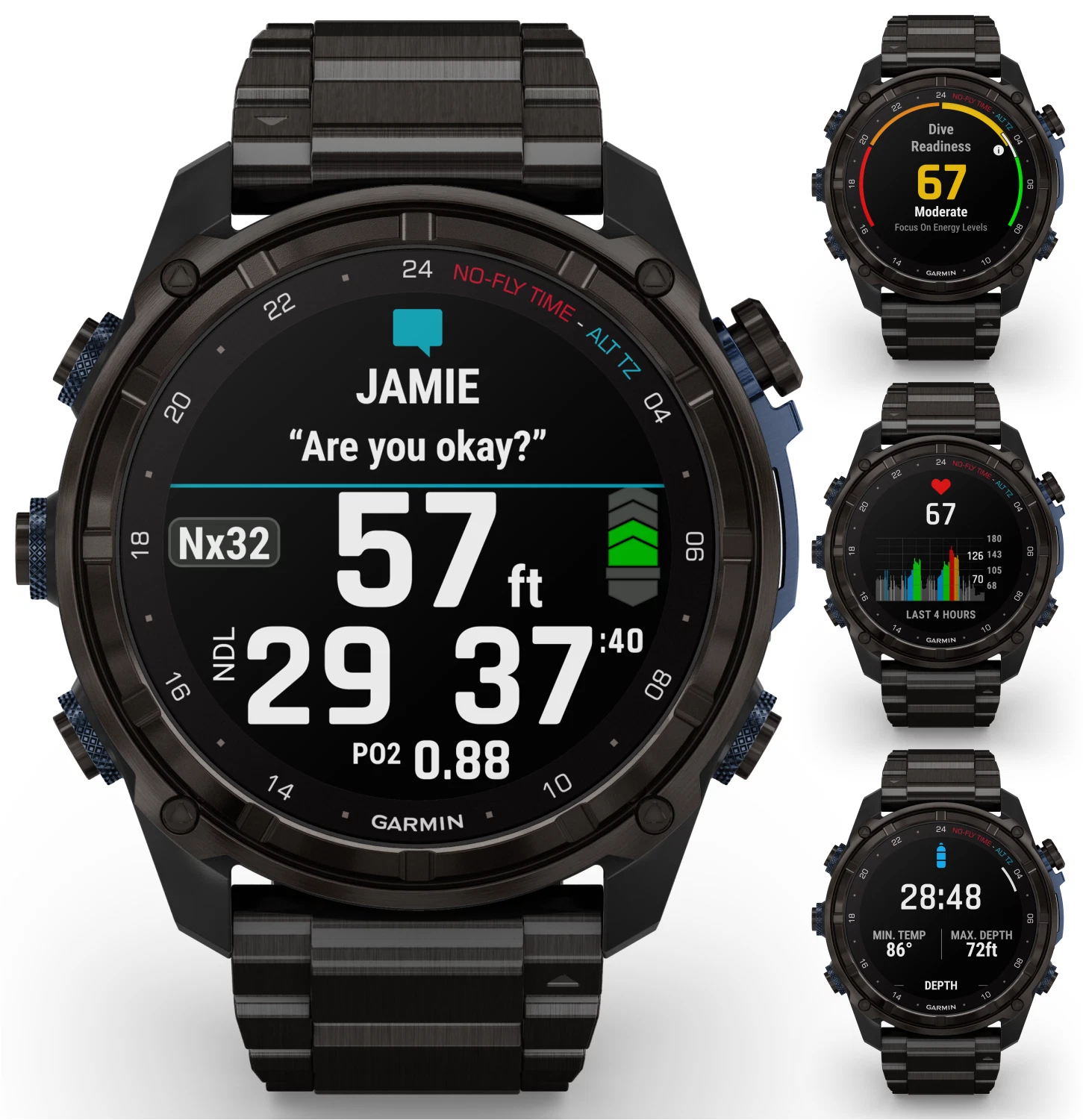 Garmin Descent Mk3i 51 mm Titanium Dive Computer +Extra-Long Strap, AMOLED Display, GPS Smartwatch & Wearable4U Gift Bundle (010-02752-13)