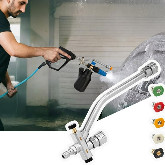 Ual Connector Pressure Washer Foam Power Washer Soap Attachment Pressure Washer Wand With 5 Nozzles Tips 1/4