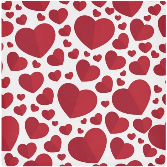 Coolnut Valentine's Day Love Heart Cloth Napkins Set of 6,Reusable Washable Polyester Dinner Table Napkins for Family,Kitchen,Dining,Party Decor