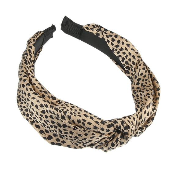 Vocoste Leopard Headband Top Knot Cheetah Headband Print Headbands for Women Khaki 5.16"x1.22"