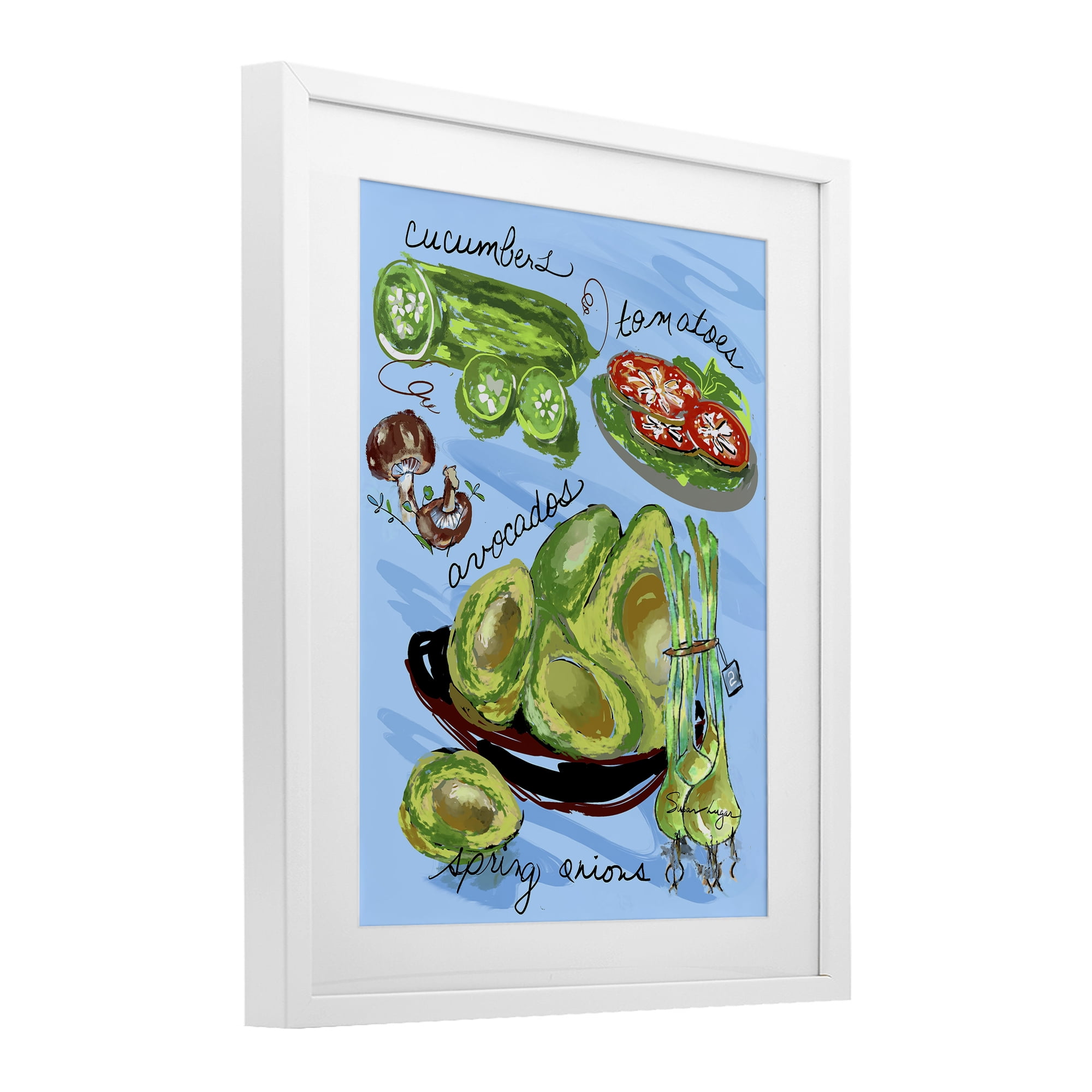 Stupell Industries Fresh Produce Collection White Framed Print Under Glass, design by Susan Lugar