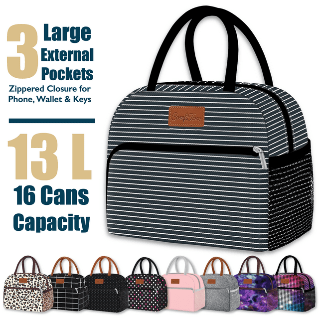 ComfiTime Bolsa de Almuerzo Térmica para Mujeres, Gran Capacidad para Adultos y Adolescentes, Linda Bolsa Estética para Trabajo y Escuela, Bolsillo Adicional con Cremallera para Billetera y Teléfono
