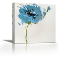 thumbnail image 1 of Turquoise Poppy Master on White - Contemporary Fine Art Giclee on Canvas Gallery Wrap - wall décor - Art painting - 27 x 27 Inch - Ready to Hang, 1 of 2
