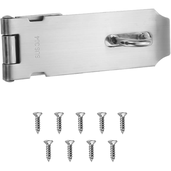 Door Gate Latch Lock, 5inch 304 Stainless Steel Safety Padlock Latch Hardware Hasp Latch Door Latch Locks, Extra Thick Shed Gate Latches with Screws