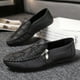 thumbnail image 4 of Mocasines Four Seasons, zapatos individuales, mocasines sin cordones, zapatos de conducción de suela suave, zapatos casuales de cuero con cremallera retro, zapatos para hombres, 4 of 6