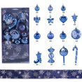 thumbnail image 1 of Christmas Ornament Set, Assorted Shapes Decorations, Painted Candy Canes, Holiday Balls, Ribbon Accents, for Christmas Tree Decorating, Holiday Parties, Festive Home Decor, 30 Count, Blue, by Ihhxbs, 1 of 6